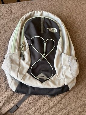 The North Face White, Black & Light Green Jester Backpack